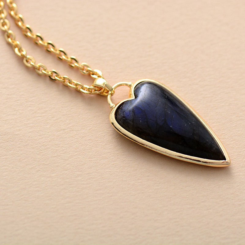 Labradorite Heart-shaped Pendant