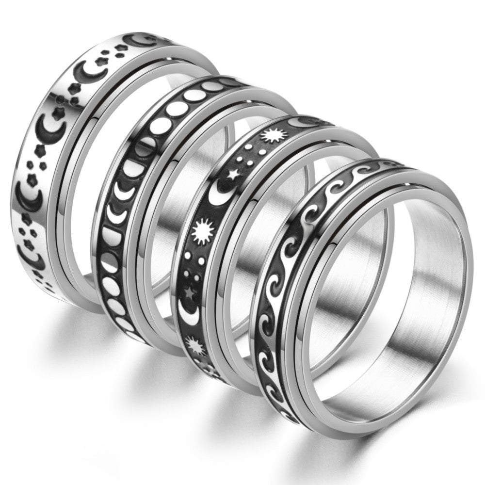 Corrosive Blackening Oil Titanium Steel Ring