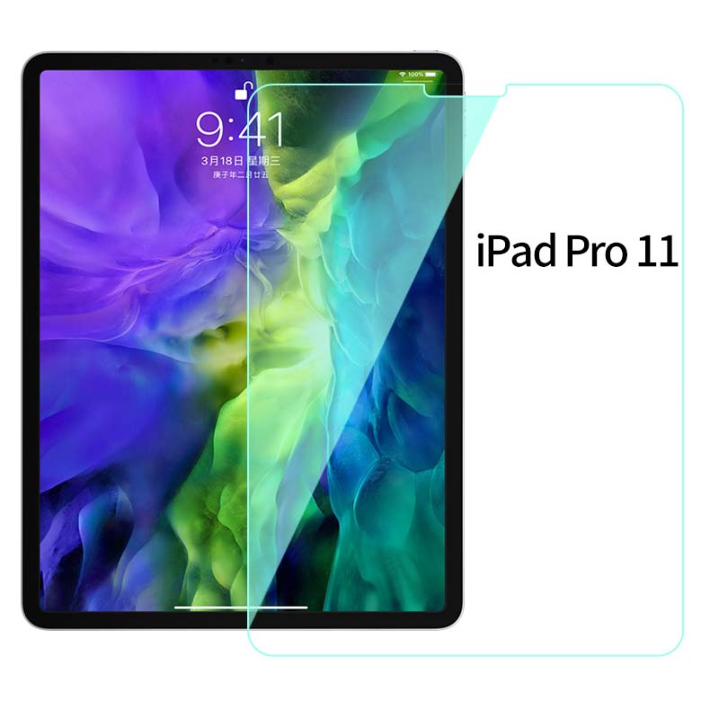 HD Full Screen Tempered Glass Film - Compatible with Apple IPad (7-10.2 inches, iPad Mini 4 - 5, iPad Pro 11 - 12.9) - Green Light Eye Protection