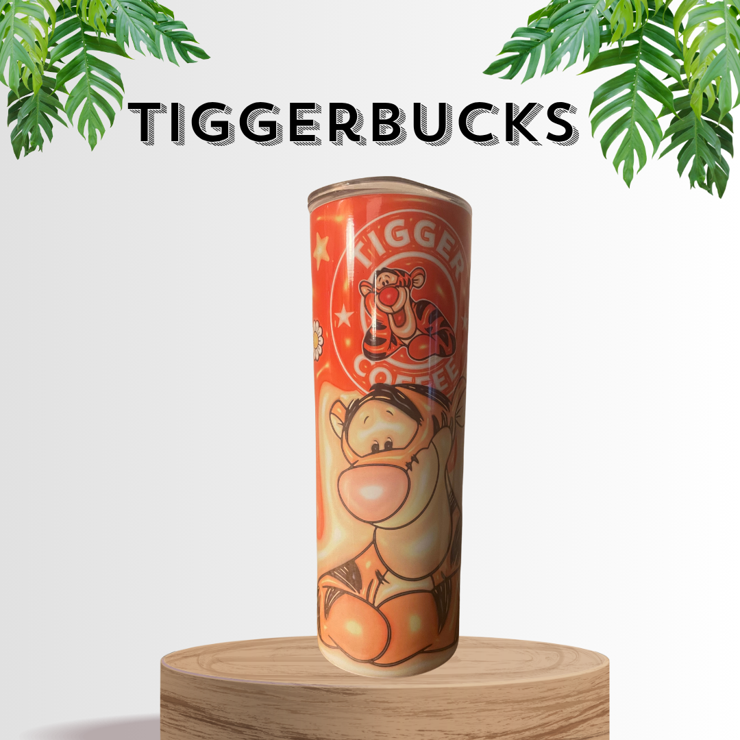 "Tiggerbucks" - 20 oz. Skinny Stainless Steel Tumbler