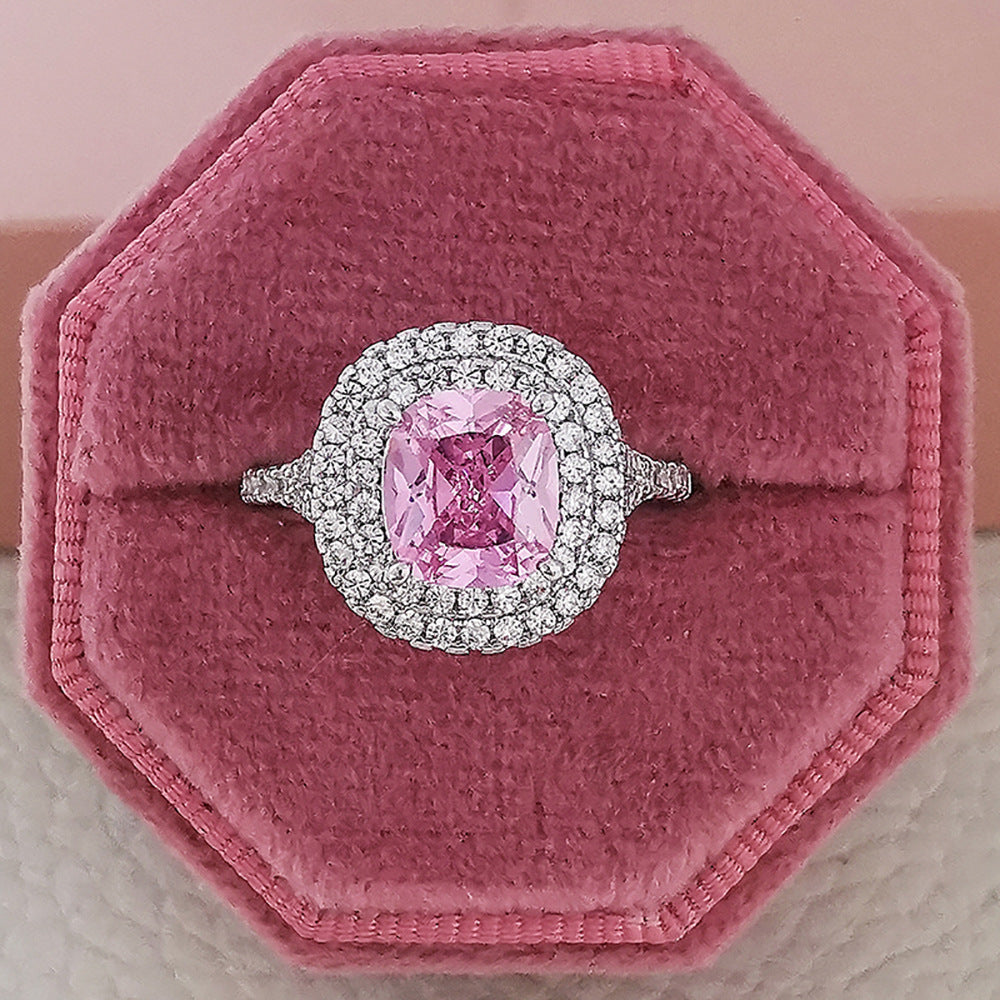 Multicolored Cubic Zirconia Charm Rings