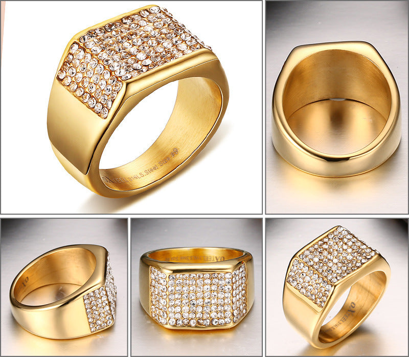 Titanium Steel Diamond Ring