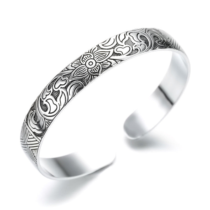 Copper Silver-plated Lotus Healing Bracelet