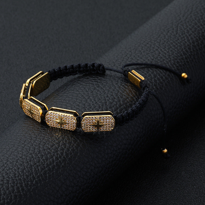 Braided Zircon Star Adjustable Bracelet
