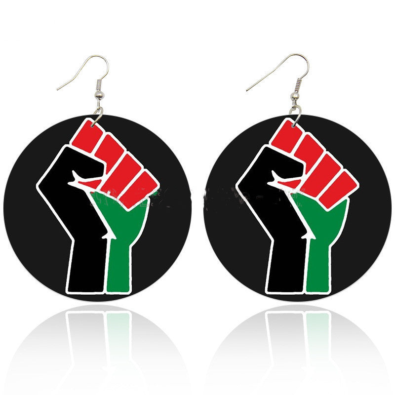 Multicolored Fist Dangle Earrings