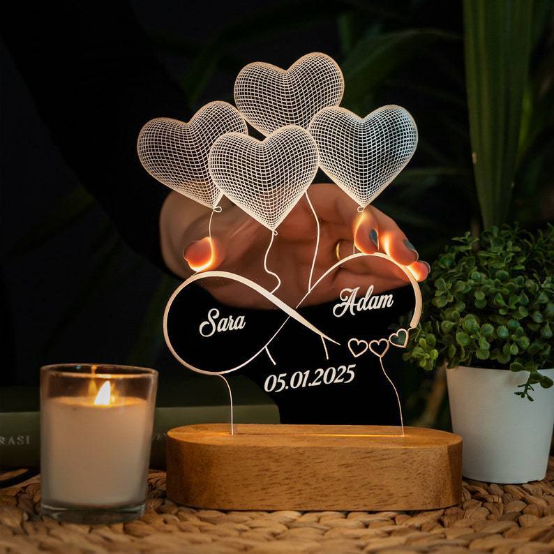 Personalized LED Heart Figurine