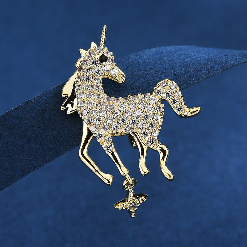 "Unique Unicorn" - Diamond Brooch