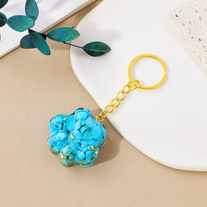 Natural Crystal Cat's Paw Keychain