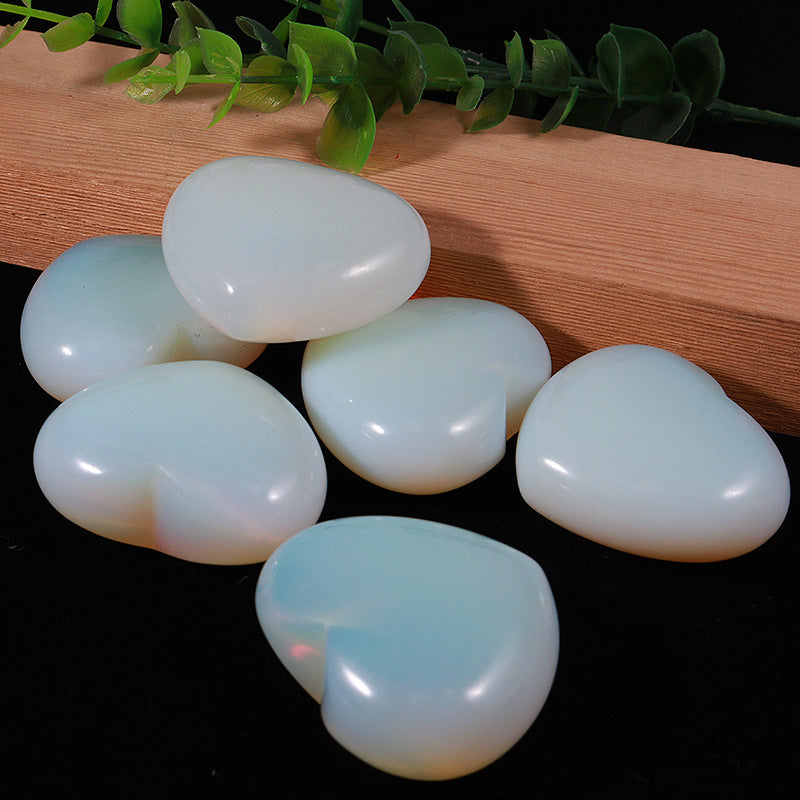 Natural Opal Heart Crystal for Heart Energy Healing