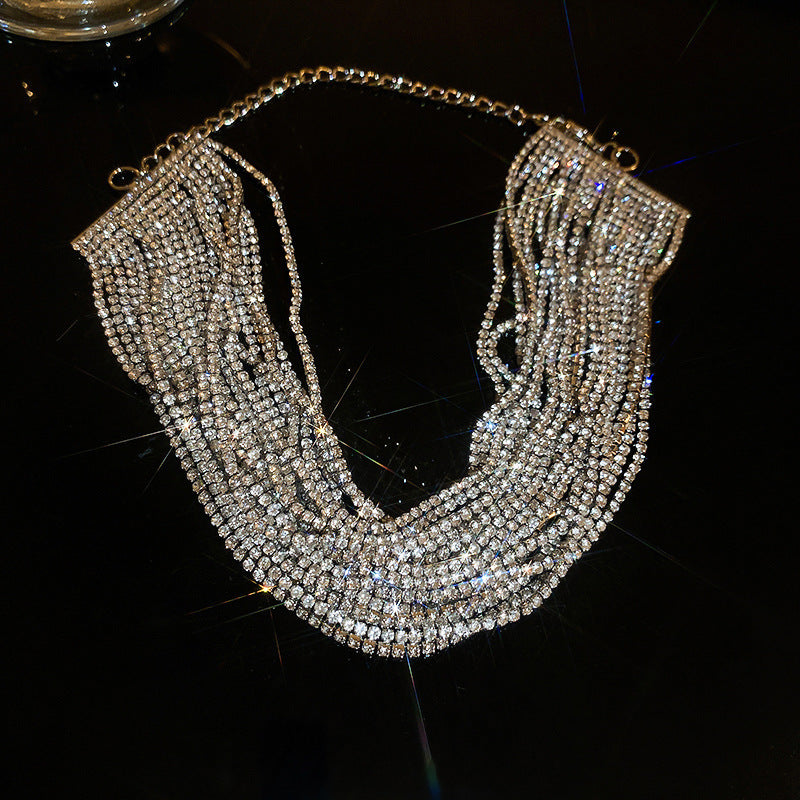 "Own the Night" - Multi-Layered Rhinestone Necklace
