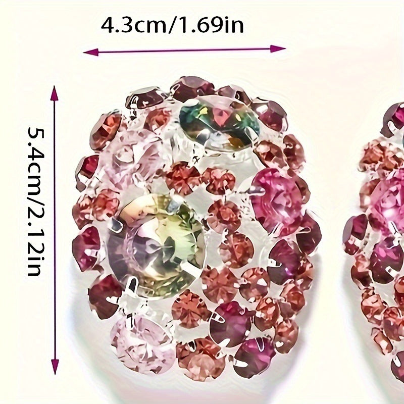 Colorful Crystals Earrings With Diamonds