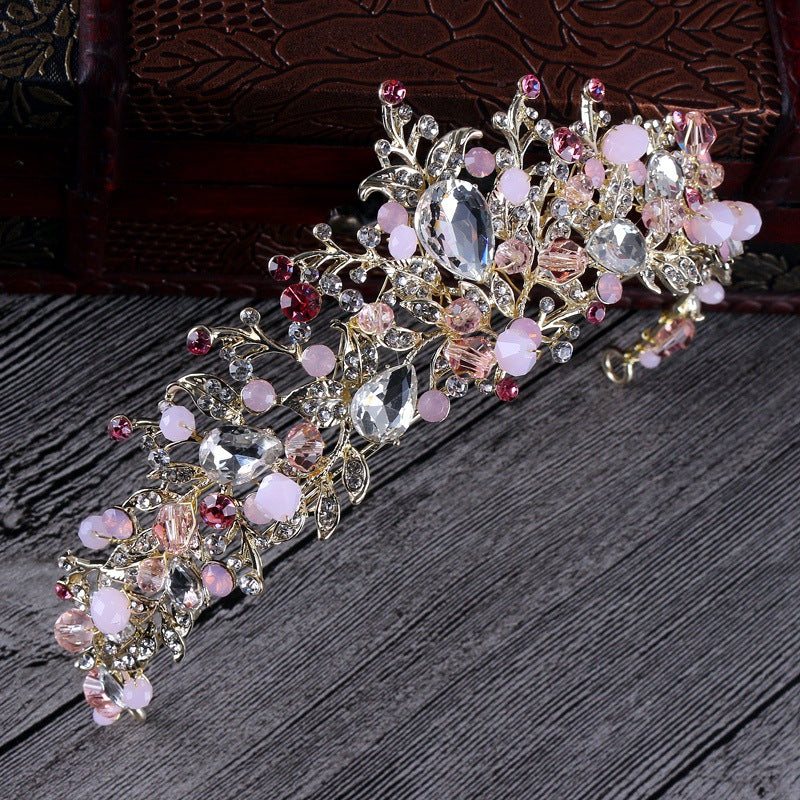 Handmade Alloy Bridal Tiara and Earrings
