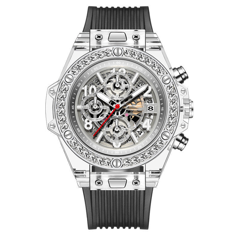 "Watch Me" - Transparent Waterproof Diamond Inlaid Quartz Watch for Men and Women