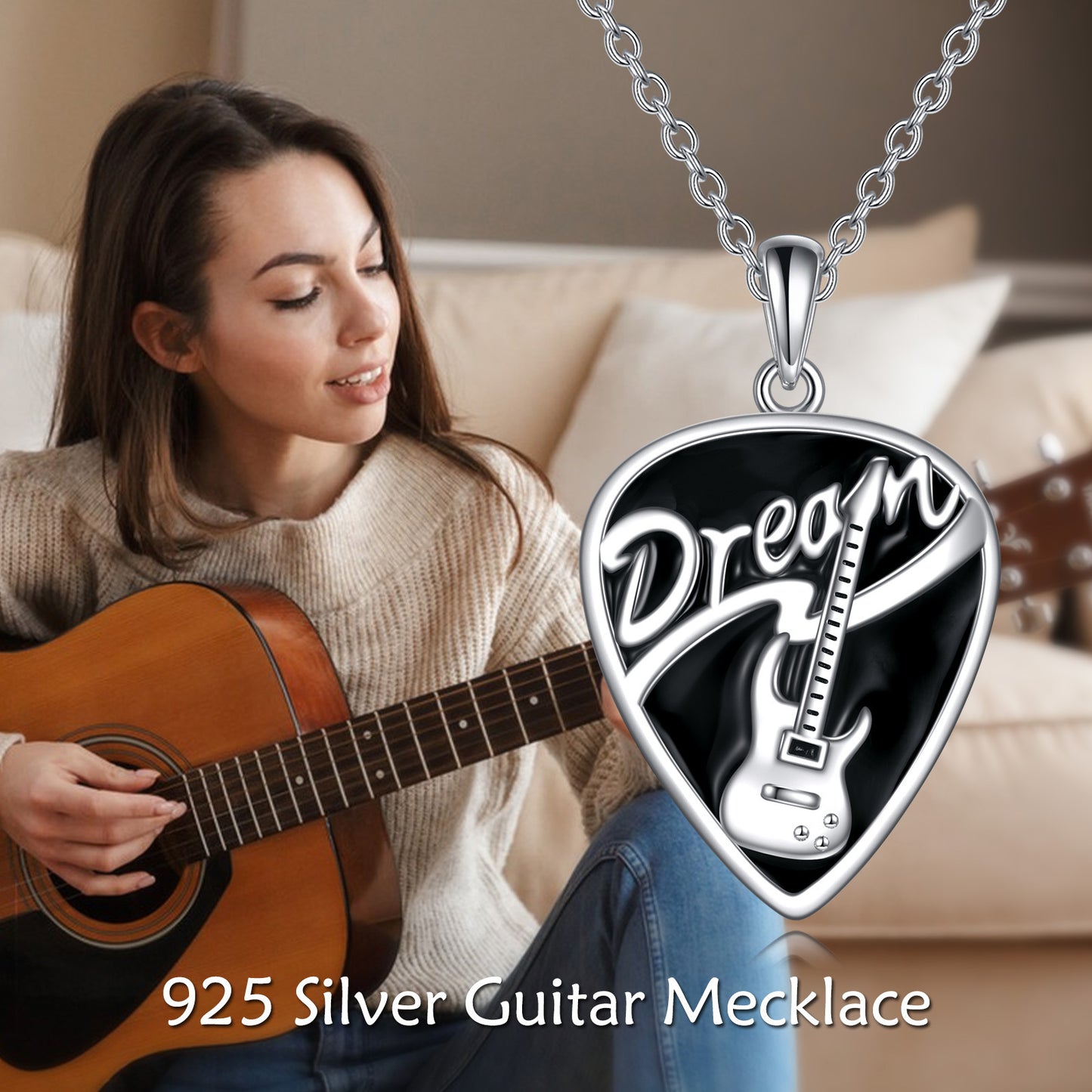 "Dream On" - Music Guitar Necklace