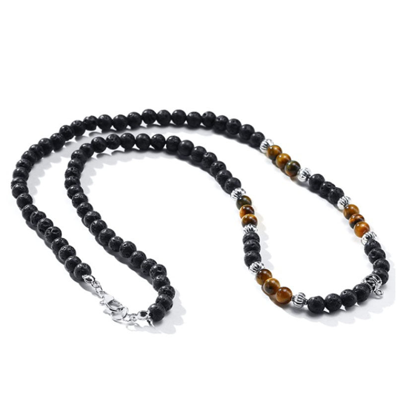 Black Matte Volcanic Rock Necklace
