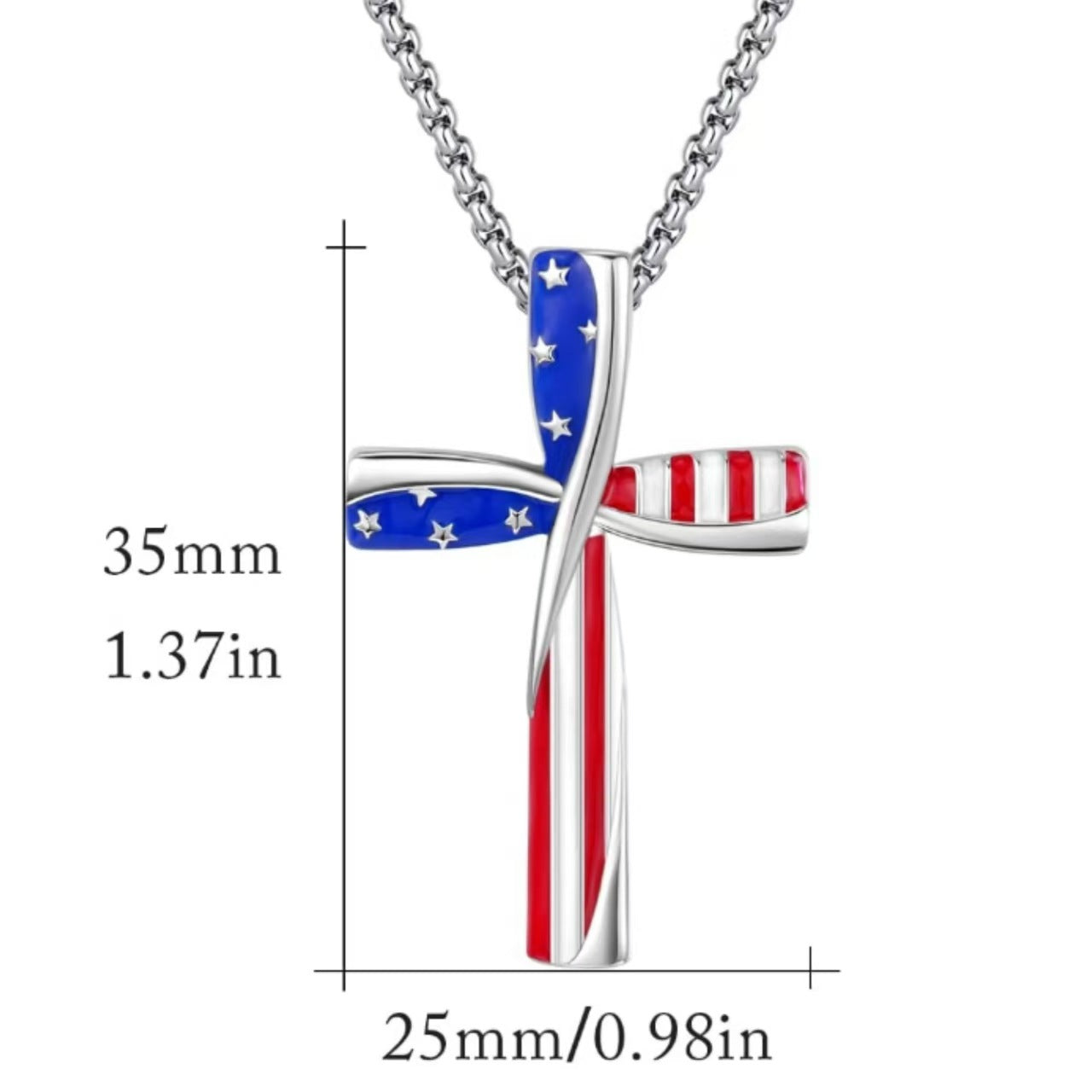 American Flag Pendant Necklace
