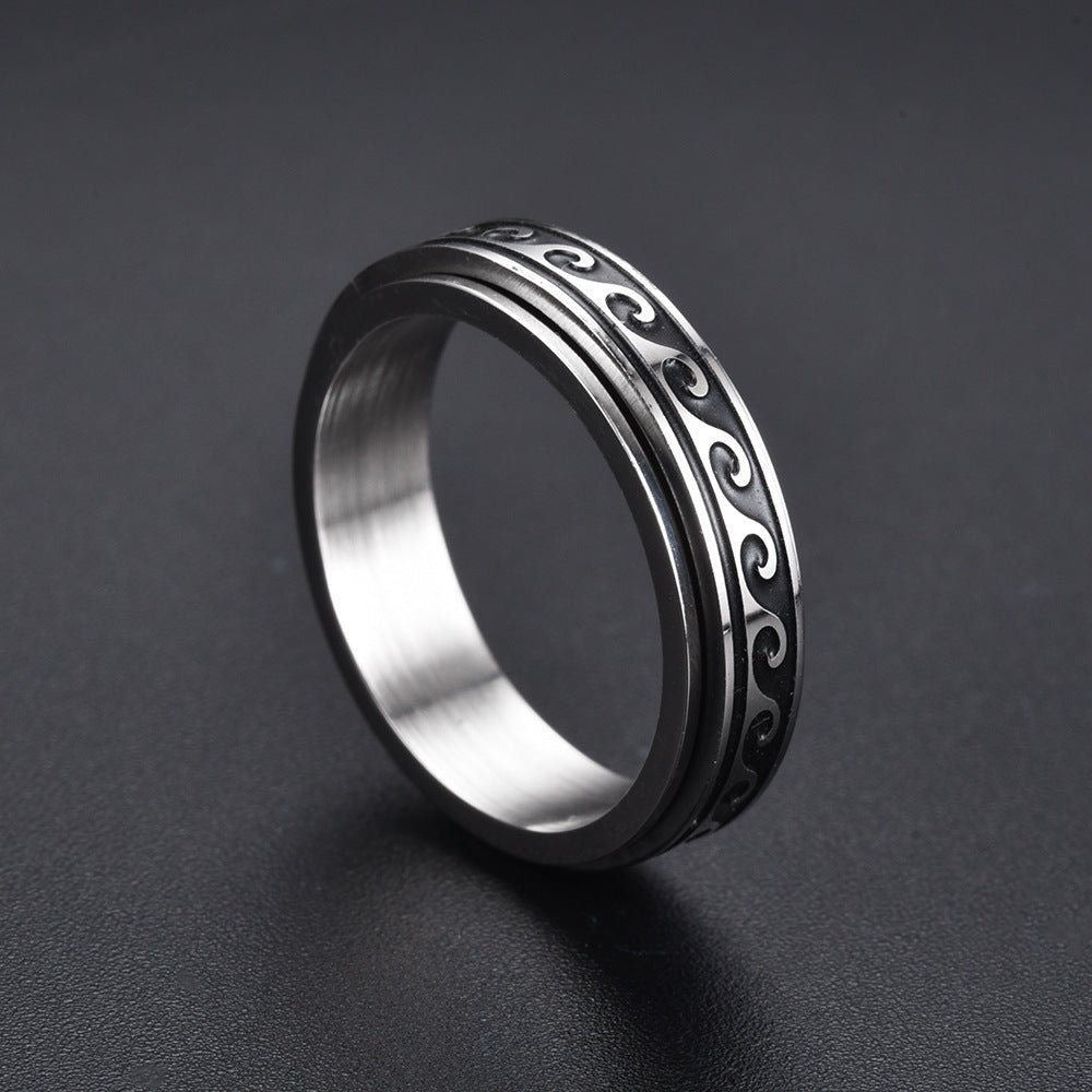 Corrosive Blackening Oil Titanium Steel Ring