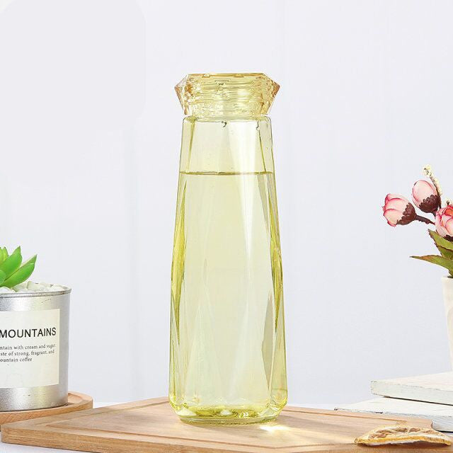 "Colorful Crystals"- BPA Free Glass Water Bottle (Perfect for Kids)