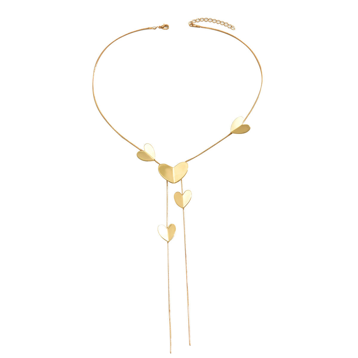 Geometric Heart-shaped Multi-layer Pendant Clavicle Chain Necklace