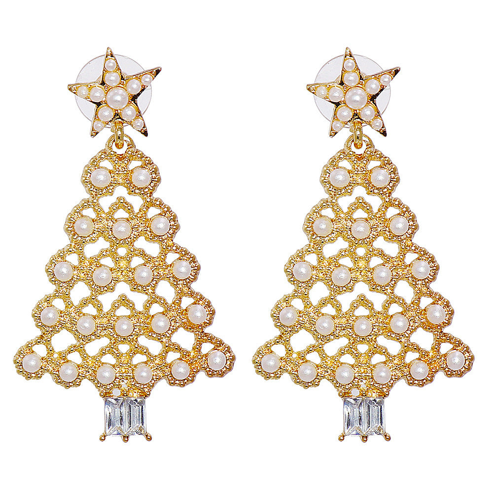 Holly Christmas Tree Earrings