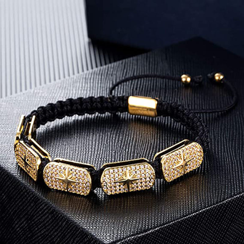 Braided Zircon Star Adjustable Bracelet
