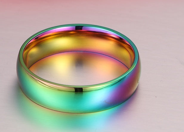 Rainbow Hematite Stainless Steel Ring