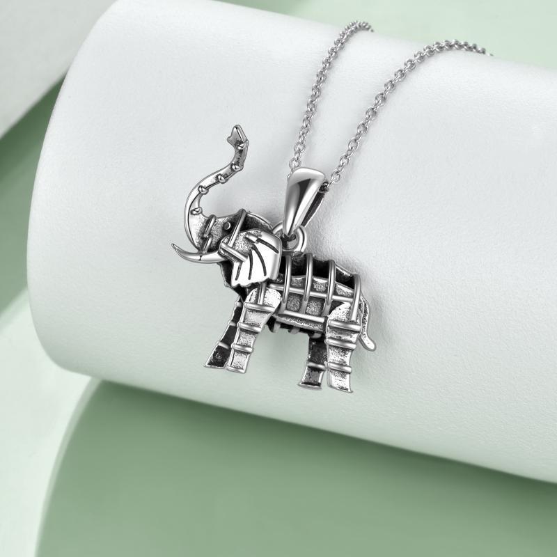 "Strong and Resilient" - Vintage Sterling Silver Elephant Pendant Necklace for Women and Men