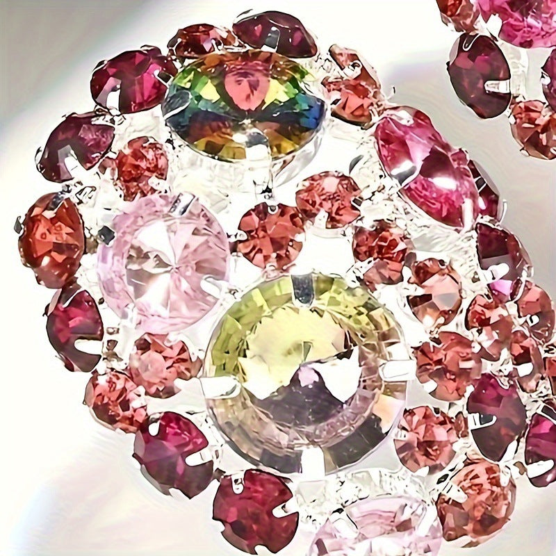 Colorful Crystals Earrings With Diamonds