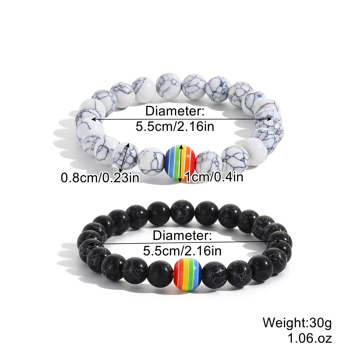 Beaded Pride Rainbow Bracelets