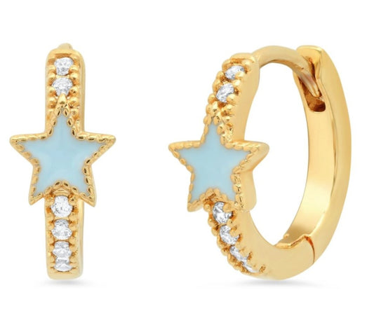 "Shining Star" - Huggie Earrings