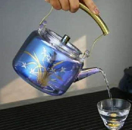 "I Dream of Tea" - Large Capacity Heat-resistant Glass Colorful Tea Kettle