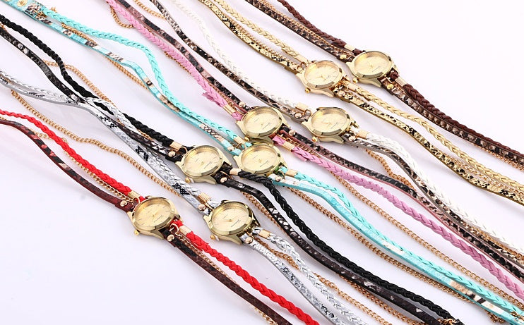 Leopard Wrap Watch Bracelet