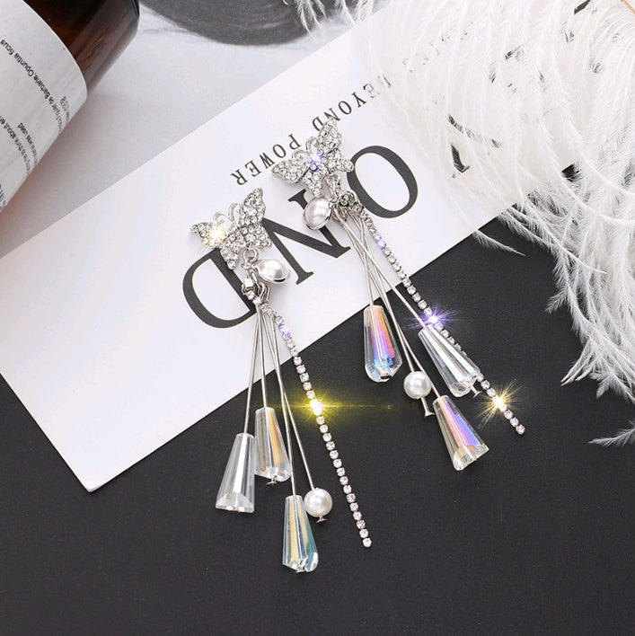 "Butterfly Shimmer" - Crystal Dangle Earrings