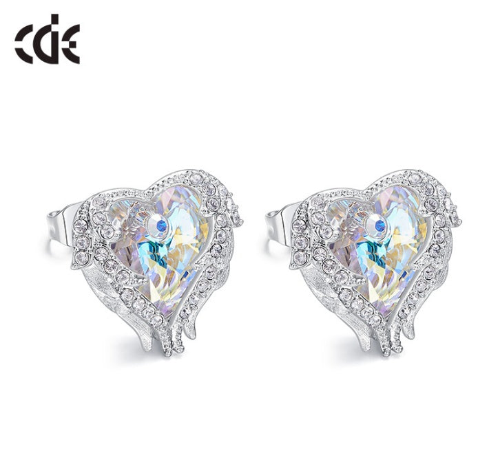 "Guardian Angel" - Iridescent Zircon Stud Earrings