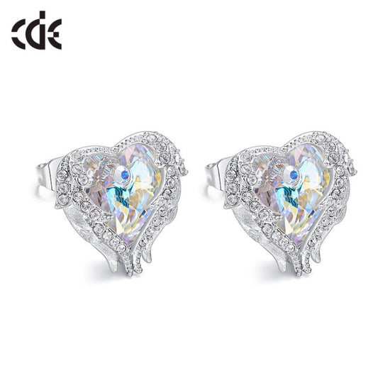 "Guardian Angel" - Iridescent Zircon Stud Earrings