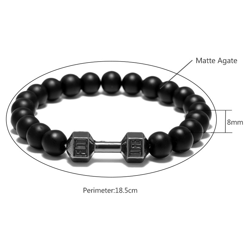 "FIT LIFT" - Metal Dumbbell Beaded Bracelet