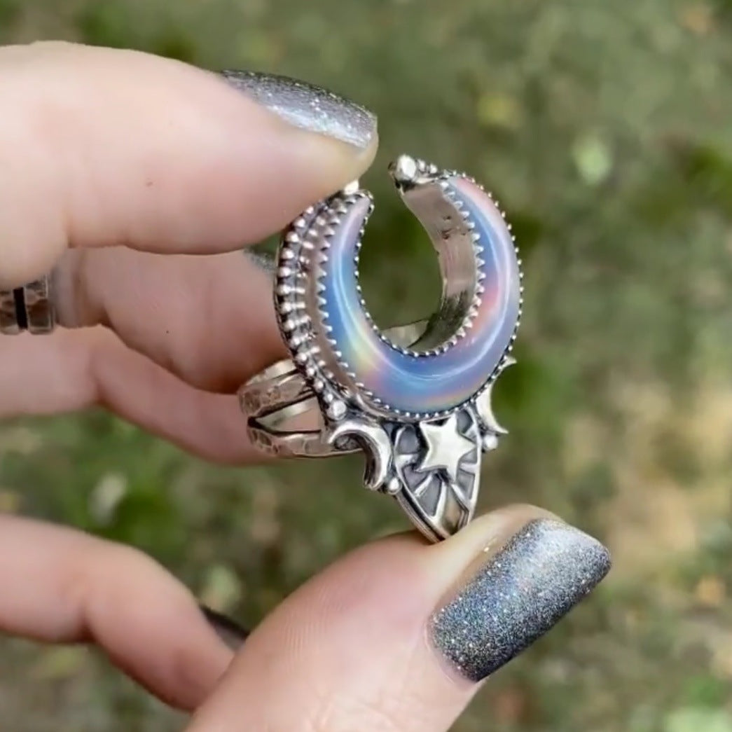 "Moonstar" - Silver-plated Alloy Ring