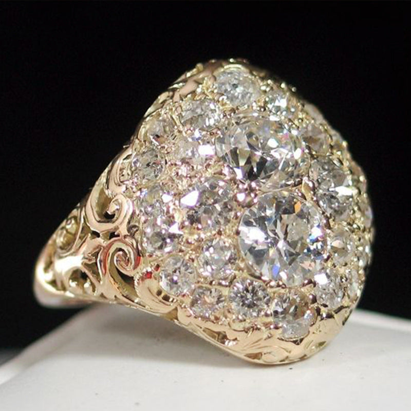 "Sparke Darling" - Hemispherical Copper Inlaid Zircon Ring