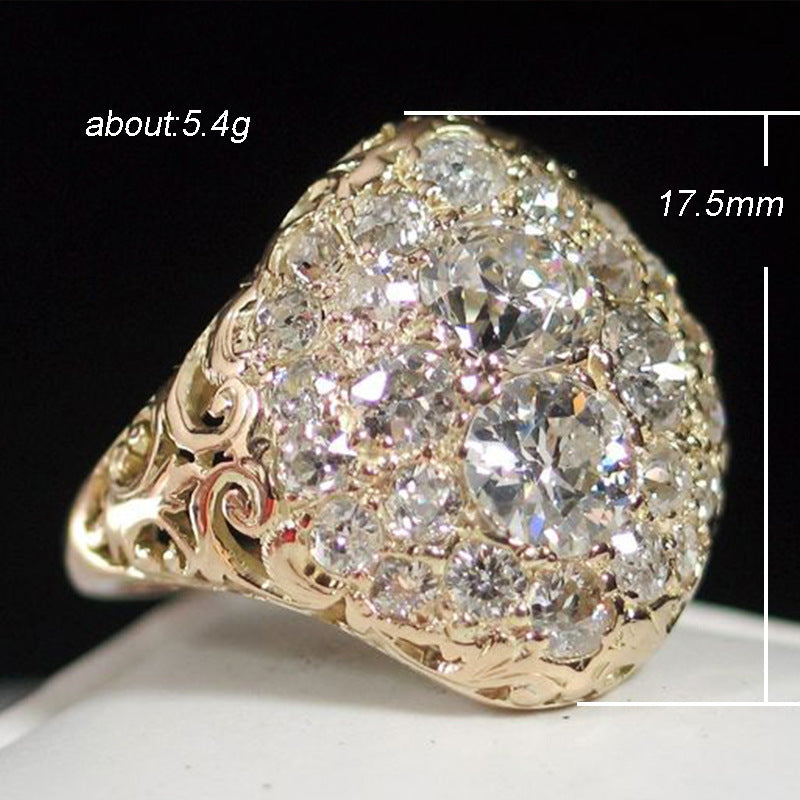 "Sparke Darling" - Hemispherical Copper Inlaid Zircon Ring