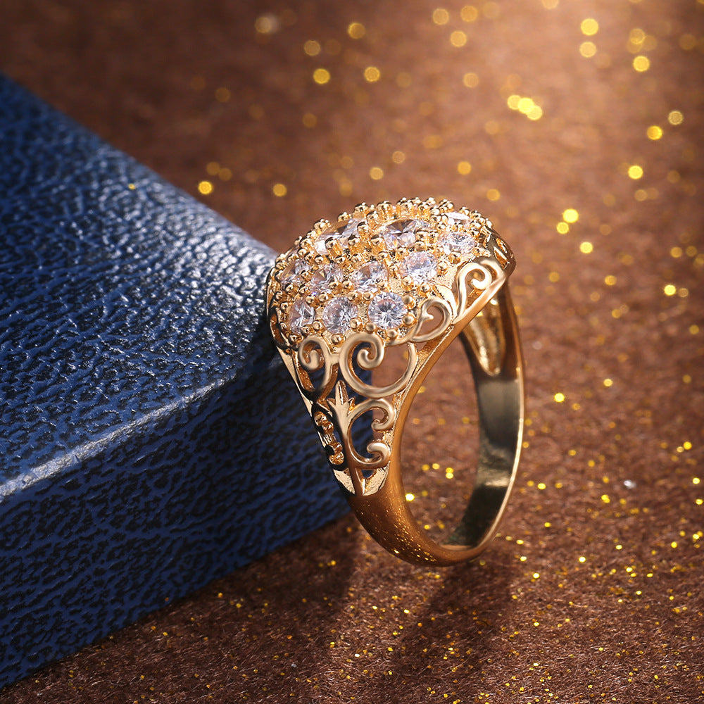 "Sparke Darling" - Hemispherical Copper Inlaid Zircon Ring