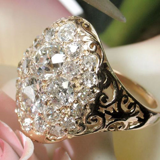 "Sparke Darling" - Hemispherical Copper Inlaid Zircon Ring