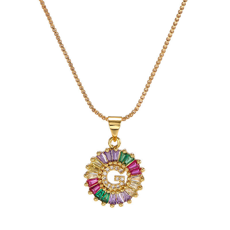 "Rainbow Letter" - Stainless Steel Pendant Necklace