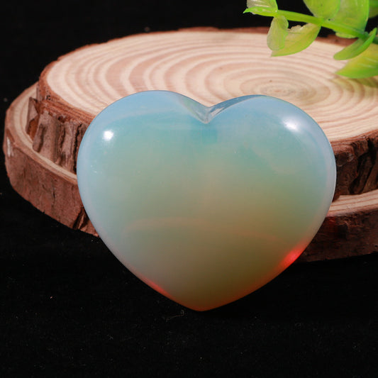 Natural Opal Heart Crystal for Heart Energy Healing