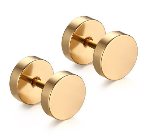 8MM Stainless Steel Barbell Earrings