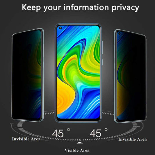 Anti-spy Screen Protector Tempered Glass For Note 10, Redmi 7-9, T K30, K40 Pro