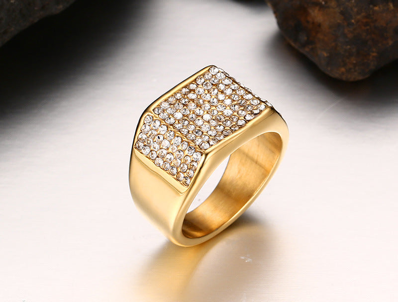 Titanium Steel Diamond Ring