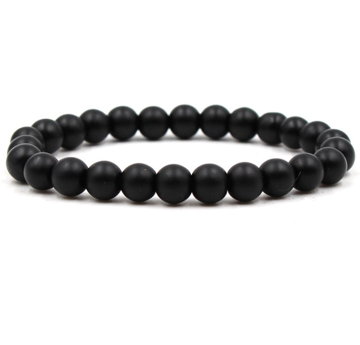 Classic Black Matte Green Malachite Bracelets