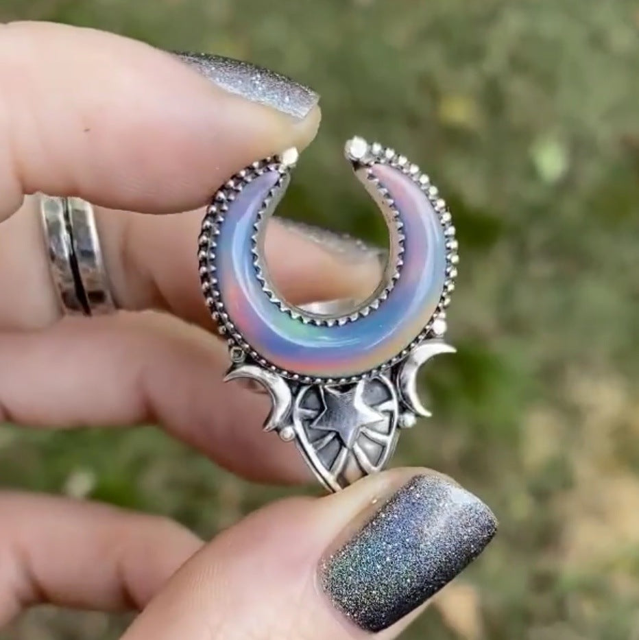 "Moonstar" - Silver-plated Alloy Ring