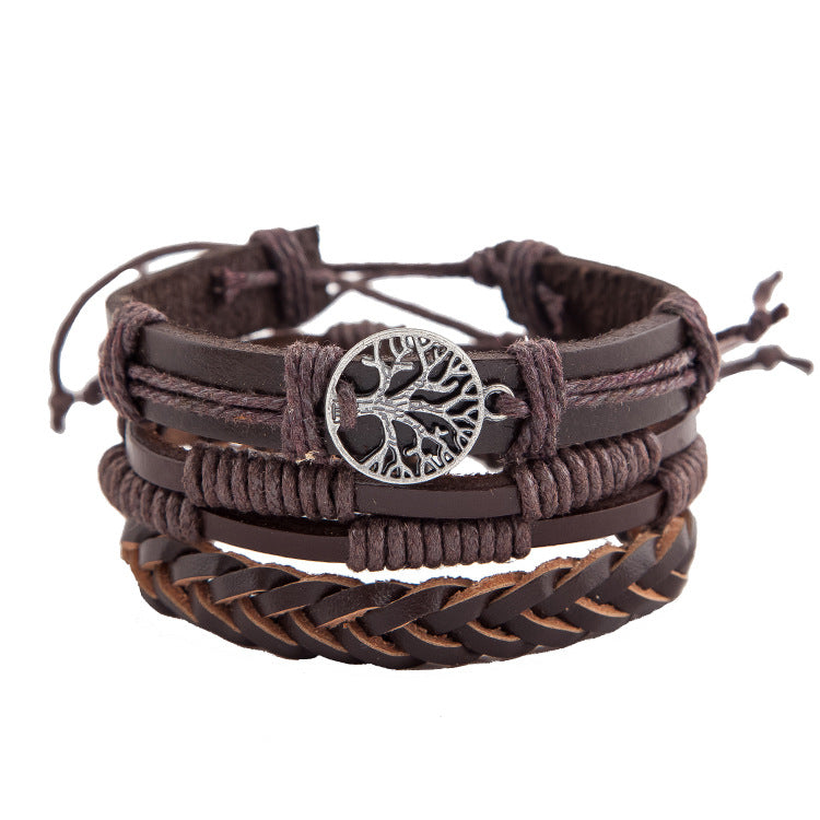 Vintage Multi-Layered Peace Tree Bracelet