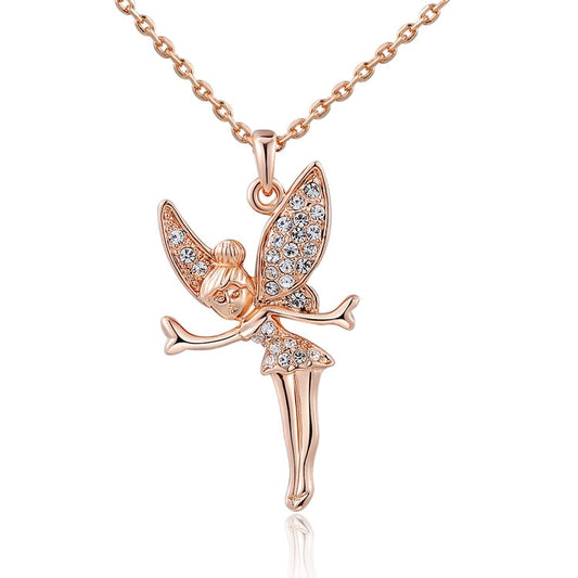 Rose Gold 18K Crystal Fairy Necklace
